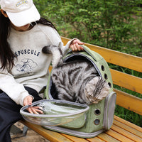 HKM-5282877 Portable Transparent Space Capsule Pet Backpack for Cats and Small Dogs, Compatible with Pets Up to 6.5kg
