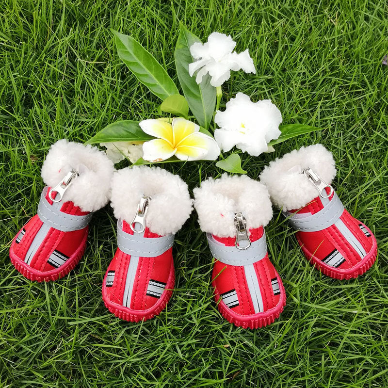 HKM-5283261 Thickened Waterproof Dog Shoes with Non-Slip Design for Winter Use