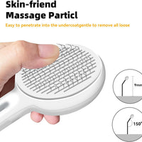 HKM-5283901 Self-Cleaning Cat Brush with Release Button for Grooming Long and Short Haired Cats and Dogs