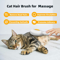 HKM-5283901 Self-Cleaning Cat Brush with Release Button for Grooming Long and Short Haired Cats and Dogs