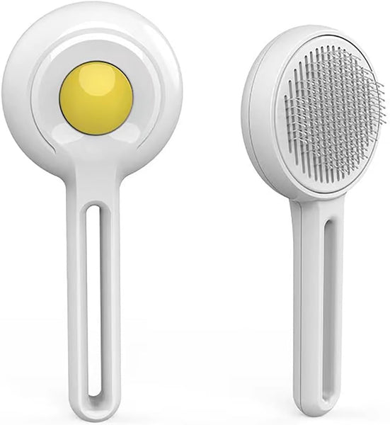 HKM-5283901 Self-Cleaning Cat Brush with Release Button for Grooming Long and Short Haired Cats and Dogs