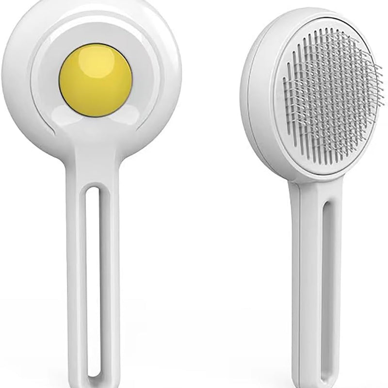 HKM-5283901 Self-Cleaning Cat Brush with Release Button for Grooming Long and Short Haired Cats and Dogs