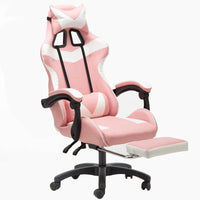 HKM-528403 Ergonomic Gaming Chair with Footrest - Stylish Leather Design for Comfort in Office and Gaming