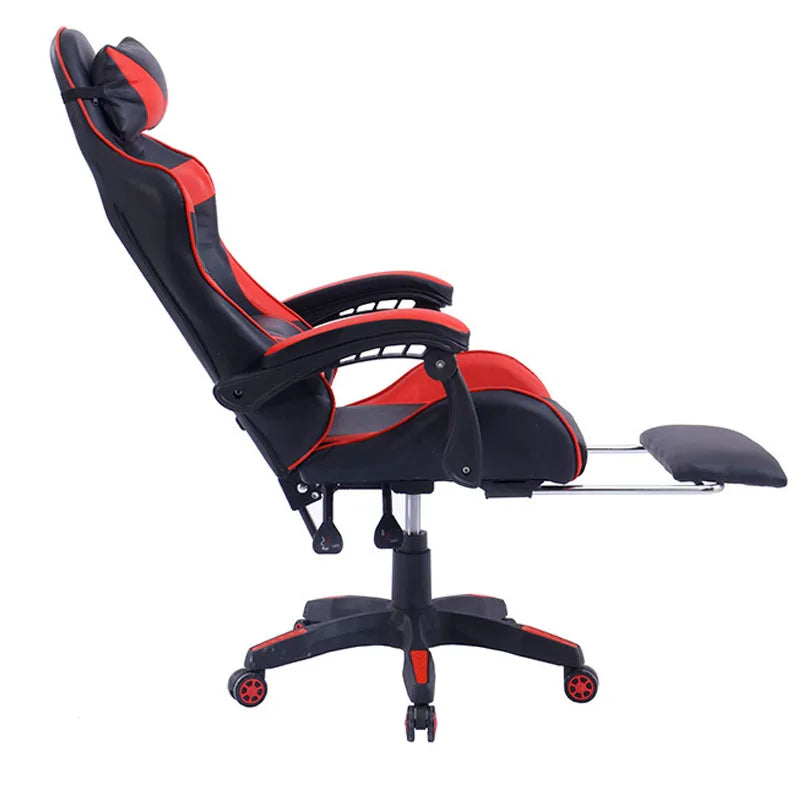 HKM-528403 Ergonomic Gaming Chair with Footrest - Stylish Leather Design for Comfort in Office and Gaming