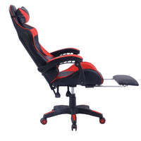 HKM-528403 Ergonomic Gaming Chair with Footrest - Stylish Leather Design for Comfort in Office and Gaming