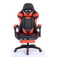 HKM-528403 Ergonomic Gaming Chair with Footrest - Stylish Leather Design for Comfort in Office and Gaming
