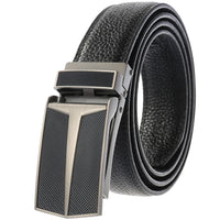 HKM-528403 Men's Automatic Buckle Leather Belt with Simple Alloy Design
