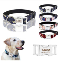 HKM-5284413 Adjustable Fabric Dog Collar with Metal Quick-Release Buckle - Small to Medium Sizes Available