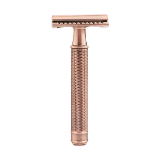 HKM-528595 Durable Manual Shaver with 10 Double-Sided Blades, Zinc Alloy Cutter Head and Copper Handle
