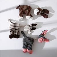 HKM-5286077 Scrunch Bunch Plush Dog Toy - Durable Crinkle, Squeaky Corn Donkey - Interactive Molar Toy