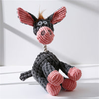 HKM-5286077 Scrunch Bunch Plush Dog Toy - Durable Crinkle, Squeaky Corn Donkey - Interactive Molar Toy