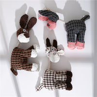 HKM-5286077 Scrunch Bunch Plush Dog Toy - Durable Crinkle, Squeaky Corn Donkey - Interactive Molar Toy