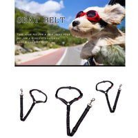 HKM-5286205 Adjustable Elastic Dog Seat Belt with Reflective Strips and Nickel-Plated Hook