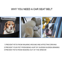 HKM-5286205 Adjustable Elastic Dog Seat Belt with Reflective Strips and Nickel-Plated Hook