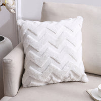 HKM-528659 Nordic Double-Sided Plush Cushion Cover, 45x45cm - Solid Colors and Patterns