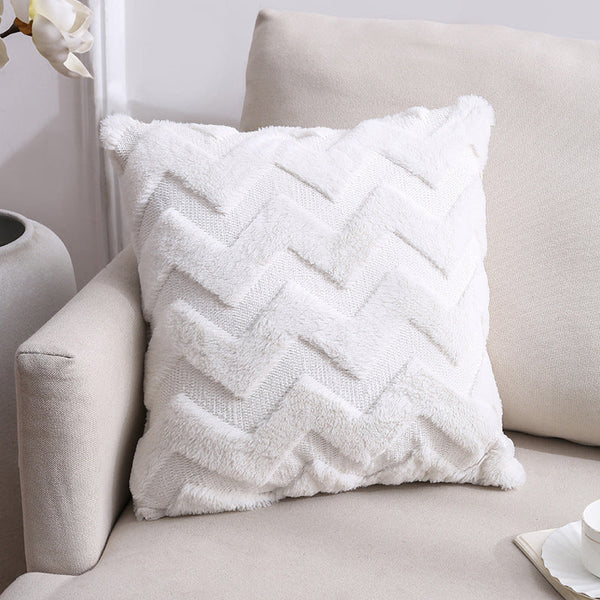 HKM-528659 Nordic Double-Sided Plush Cushion Cover, 45x45cm - Solid Colors and Patterns