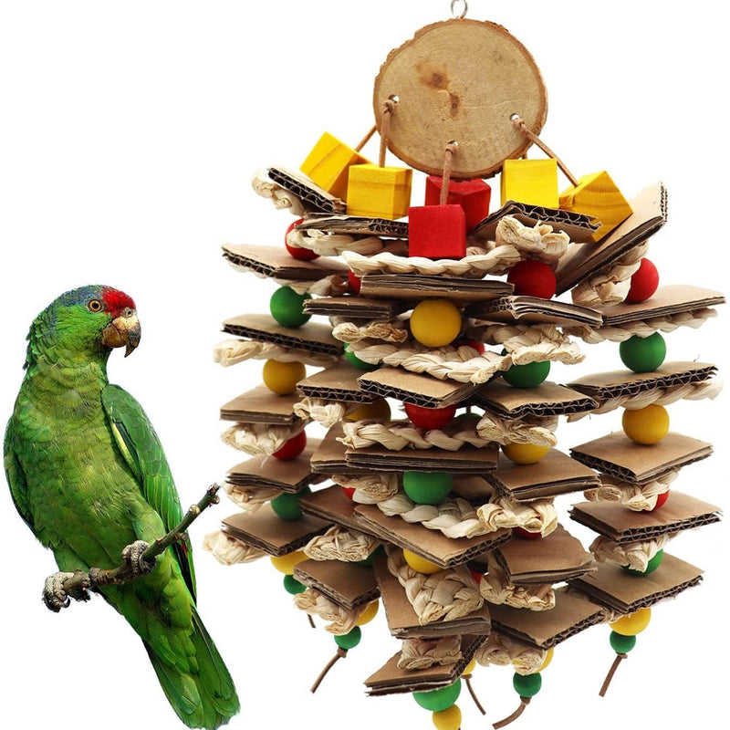 HKM-528787 Natural Corn Husk and Tree Bark Gnawing Logs for Small and Medium Parrots