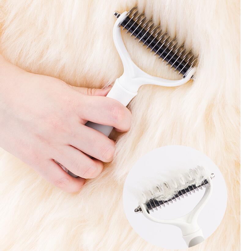 HKM-5287997 Long-Haired Pet Comb for Curly-Coated Dogs - Easy One-Key Cleaning Tool