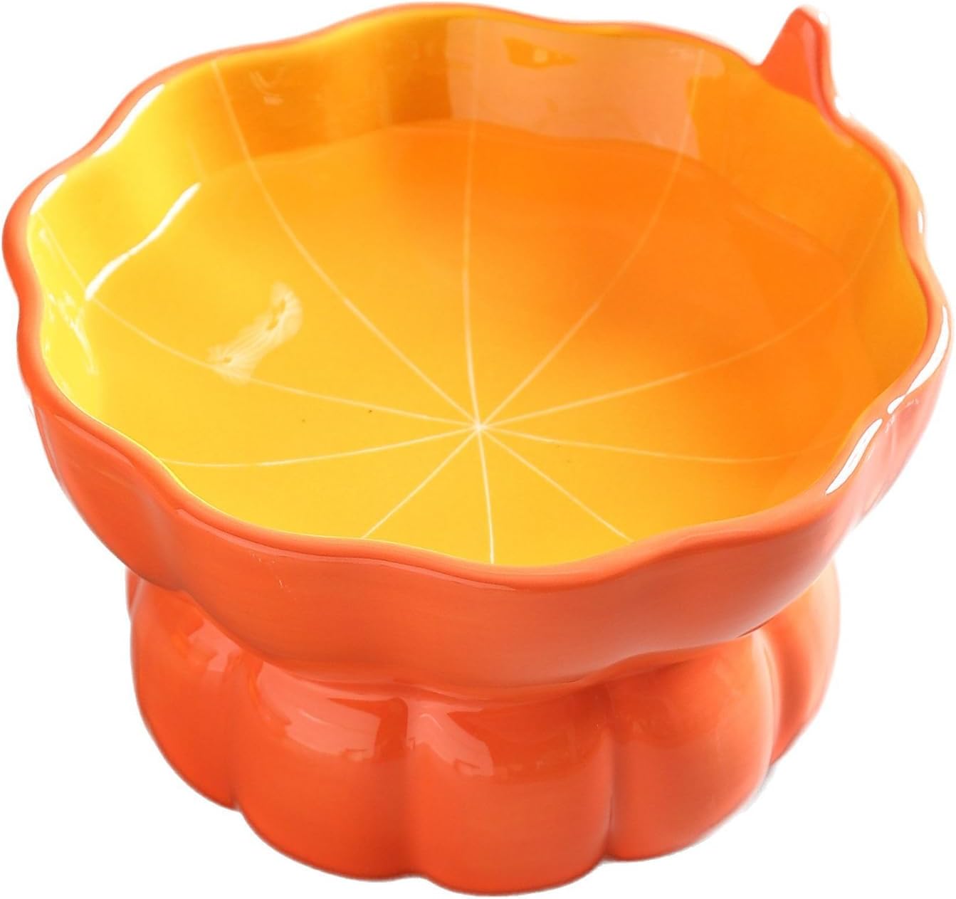 HKM-5289661 Elevated Pink Ceramic Cat Food Bowl with Anti-Vomiting Design and Spinal Support
