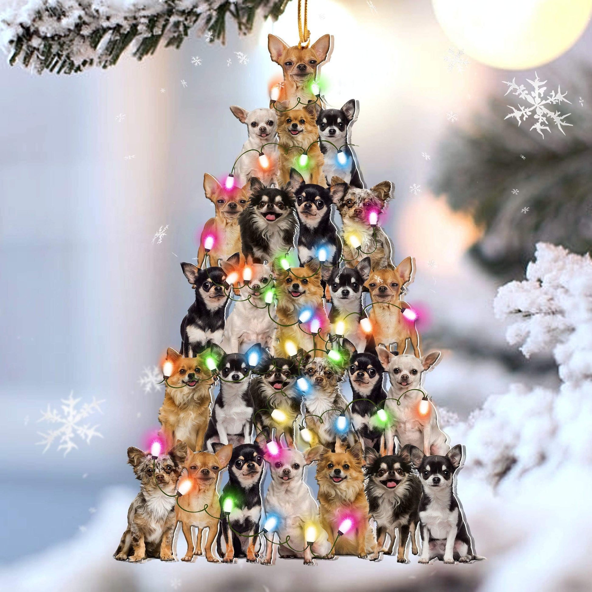 HKM-528979 Christmas Tree Dog Acrylic Pendant for Holiday Decor, 8.5cm