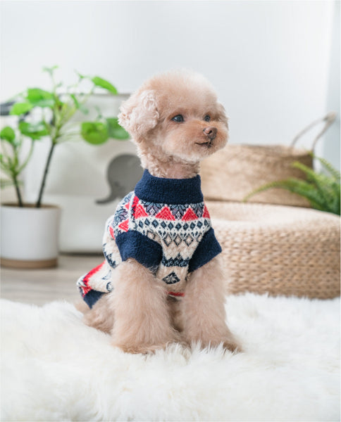 HKM-5290173 Mink Velvet Casual Teddy Sweater for Pets in Blue and Milky White