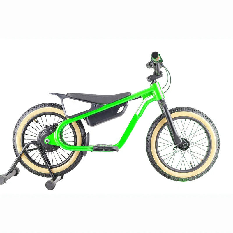 HKM-529107 16 Inch Green Aluminum Frame Electric Balance Bike for Kids with 2 Speed Options