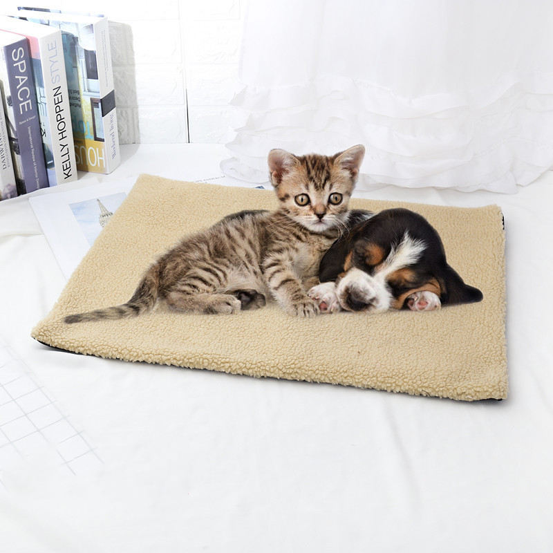 HKM-529235 Warm Lamb Down Dog Kennel Pet Pad Self Heating