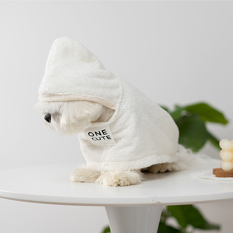 HKM-5292733 Hooded Cotton Bath Towel for Pets - Soft and Casual Dog & Cat Wrap