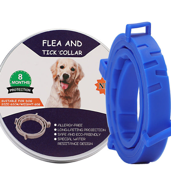 HKM-5294141 Dog Mosquito Repellent Collar - Insect-Proof Silicone Pet Collar for All Seasons, Blue