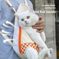 HKM-5294397 Portable Cat Backpack for Outdoor Walking - Soft Non-Woven Polyester Canvas, VC Orange, Purple Fog Grape, Sizes M, L, XL