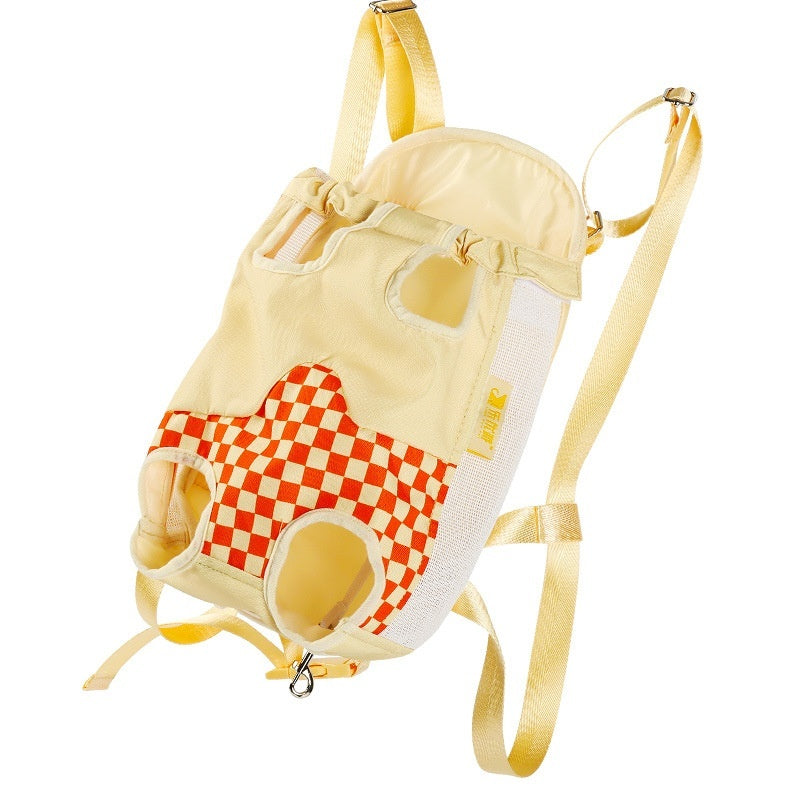 HKM-5294397 Portable Cat Backpack for Outdoor Walking - Soft Non-Woven Polyester Canvas, VC Orange, Purple Fog Grape, Sizes M, L, XL