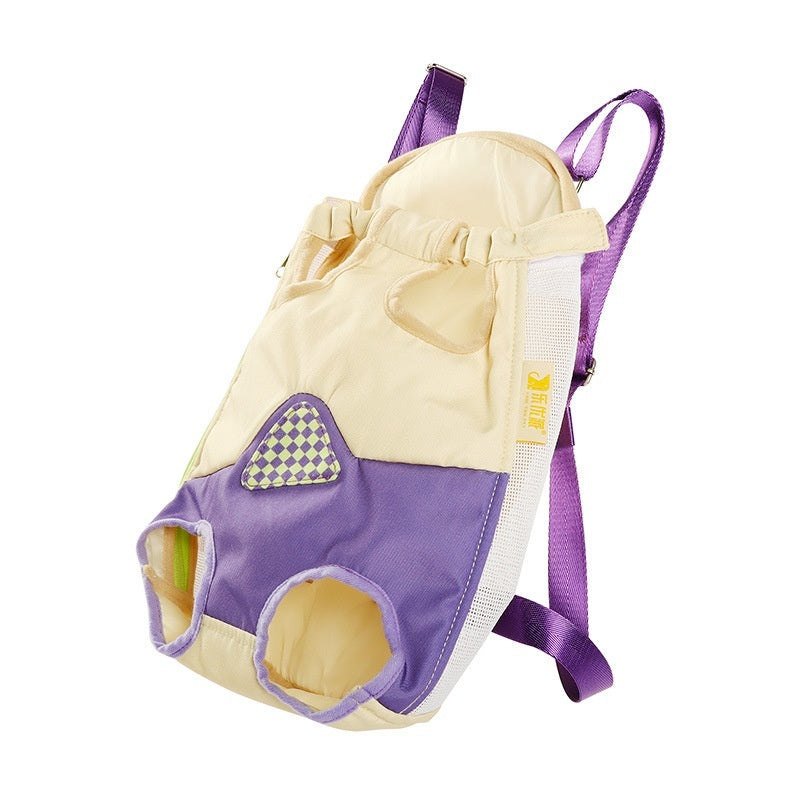 HKM-5294397 Portable Cat Backpack for Outdoor Walking - Soft Non-Woven Polyester Canvas, VC Orange, Purple Fog Grape, Sizes M, L, XL