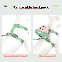 HKM-5295421 Soft Breathable Pet Chest Strap and Cute Fruit Backpack Set for Dogs and Cats