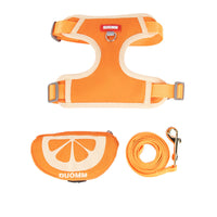 HKM-5295421 Soft Breathable Pet Chest Strap and Cute Fruit Backpack Set for Dogs and Cats