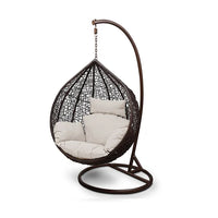HKM-529555 Egg-Shaped Garden Rattan Swing Chair for Patio and Outdoor Relaxation