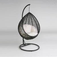 HKM-529555 Egg-Shaped Garden Rattan Swing Chair for Patio and Outdoor Relaxation