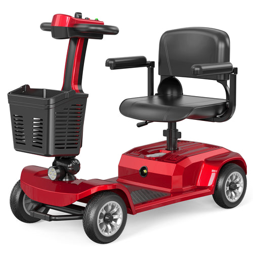 HKM-3529555 Foldable Mobility Scooter 250W Motor 24V Battery 12.4 mi Range 3.7 mph Speed, Folding Design, Stable 4-Wheel Base