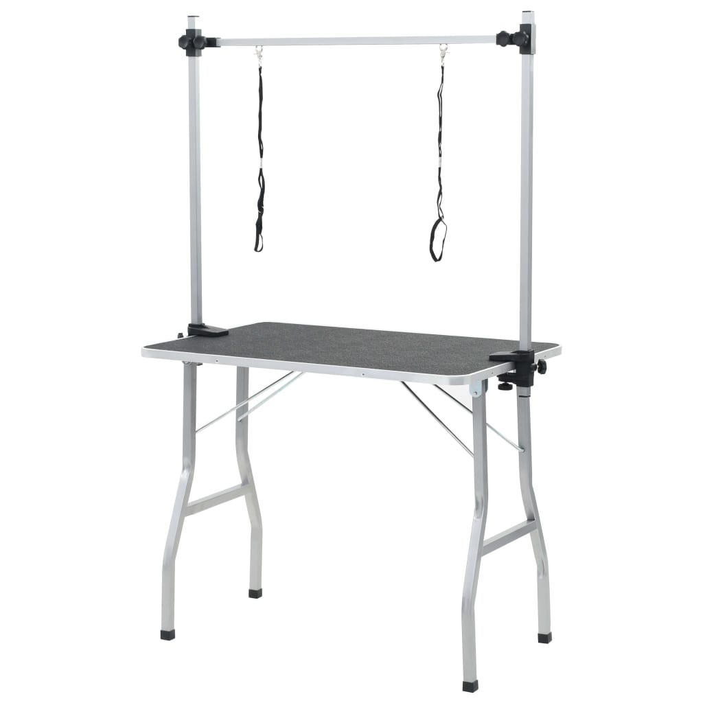 HKM-5295933 Foldable Grooming Table with Non-Slip Surface and Adjustable Height for Dogs and Cats