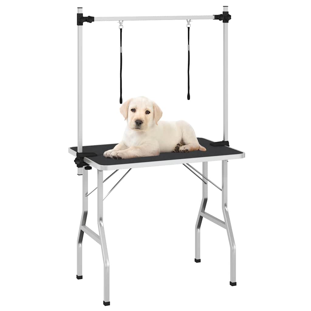 HKM-5295933 Foldable Grooming Table with Non-Slip Surface and Adjustable Height for Dogs and Cats