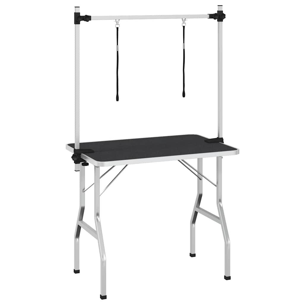 HKM-5295933 Foldable Grooming Table with Non-Slip Surface and Adjustable Height for Dogs and Cats