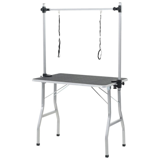 HKM-5295933 Foldable Grooming Table with Non-Slip Surface and Adjustable Height for Dogs and Cats