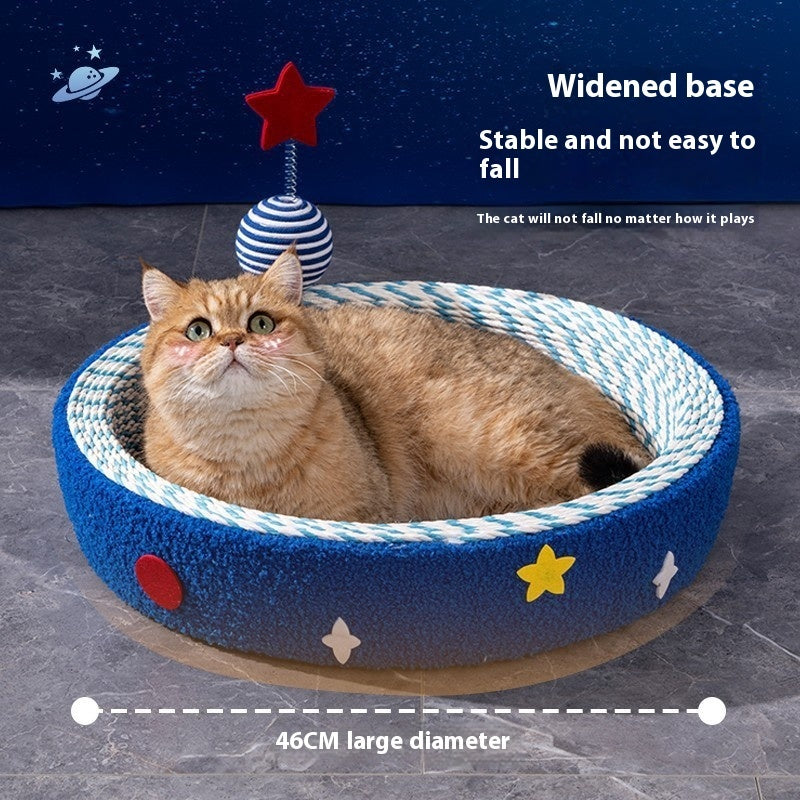 HKM-5296189 Starry Sky Cat Scratch Board - Woven Round Design for Cats Up to 4kg