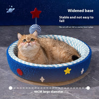HKM-5296189 Starry Sky Cat Scratch Board - Woven Round Design for Cats Up to 4kg