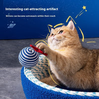 HKM-5296189 Starry Sky Cat Scratch Board - Woven Round Design for Cats Up to 4kg