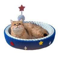 HKM-5296189 Starry Sky Cat Scratch Board - Woven Round Design for Cats Up to 4kg