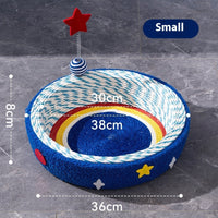 HKM-5296189 Starry Sky Cat Scratch Board - Woven Round Design for Cats Up to 4kg