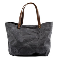 HKM-529747 Waterproof Wax Canvas Minimalist Tote Bag with Large Capacity for Men and Women