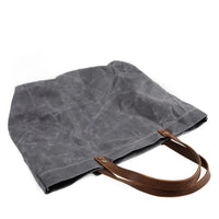 HKM-529747 Waterproof Wax Canvas Minimalist Tote Bag with Large Capacity for Men and Women