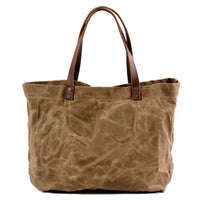 HKM-529747 Waterproof Wax Canvas Minimalist Tote Bag with Large Capacity for Men and Women