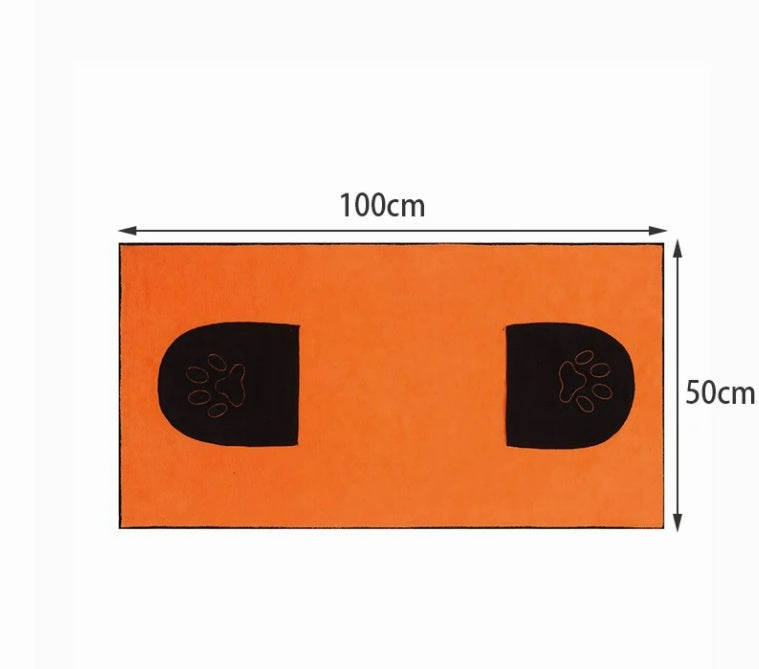 HKM-5297597 Cotton Pet Absorbent Towel - Comfortable Blue Purple Drying Solution for Pets